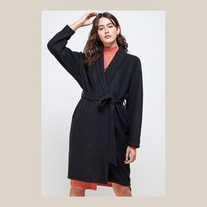 Brushed Belted Collar Wrap Coat